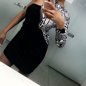 Black one sleeve dress